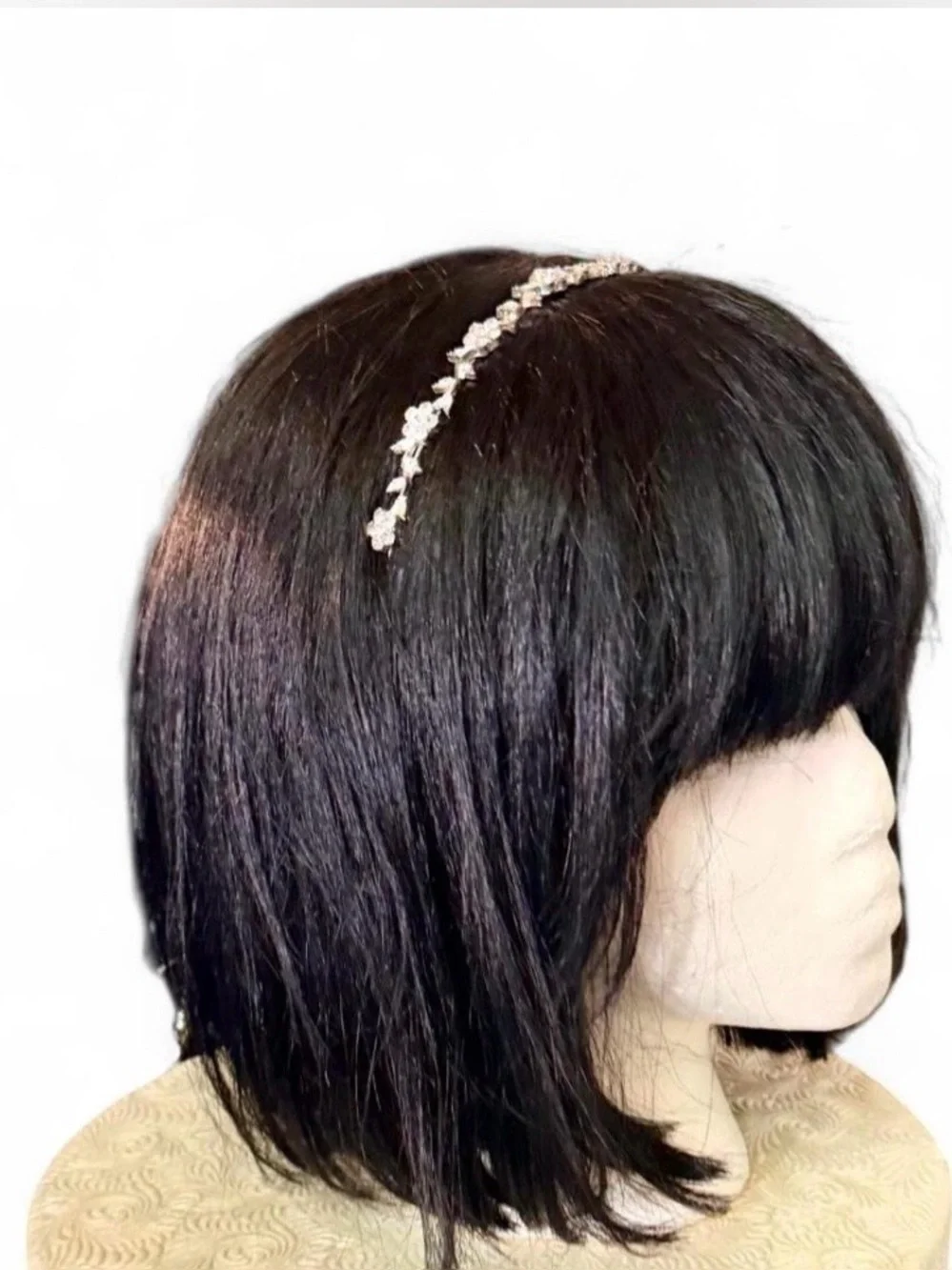 Rhinestone Flower & Leaf Design Embellished Headband